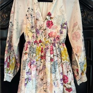 NWT- Let Me Be XS Floral Long Sleeve Dress